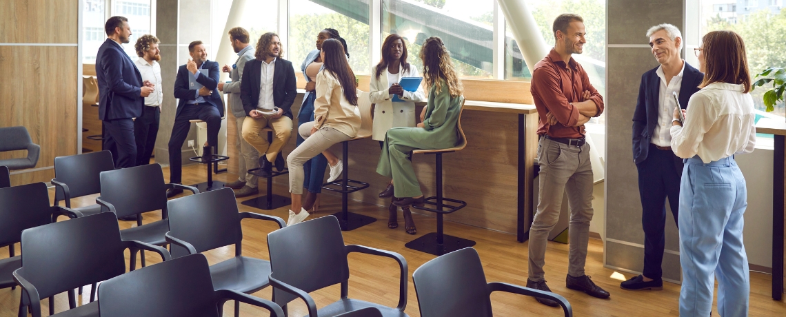 business owners networking at event