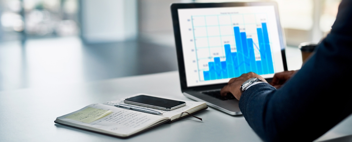 man reviewing finance report
