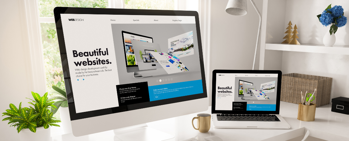 website design platform on computer